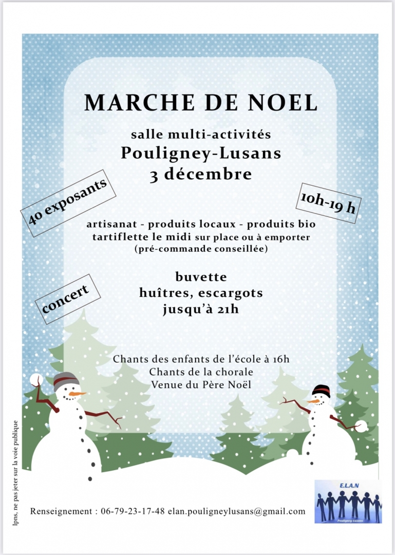 Marché de Noël  à Pouligney-Lusans 