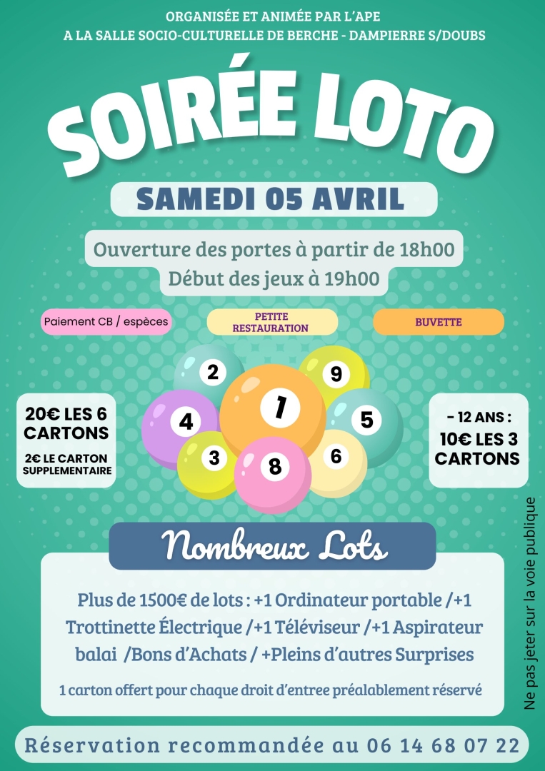 Loto de l'APE de Berche -Dampierre 